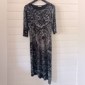 bryn WALKER Size M Jersy Microfibre Maxi Asymmetrical Hem